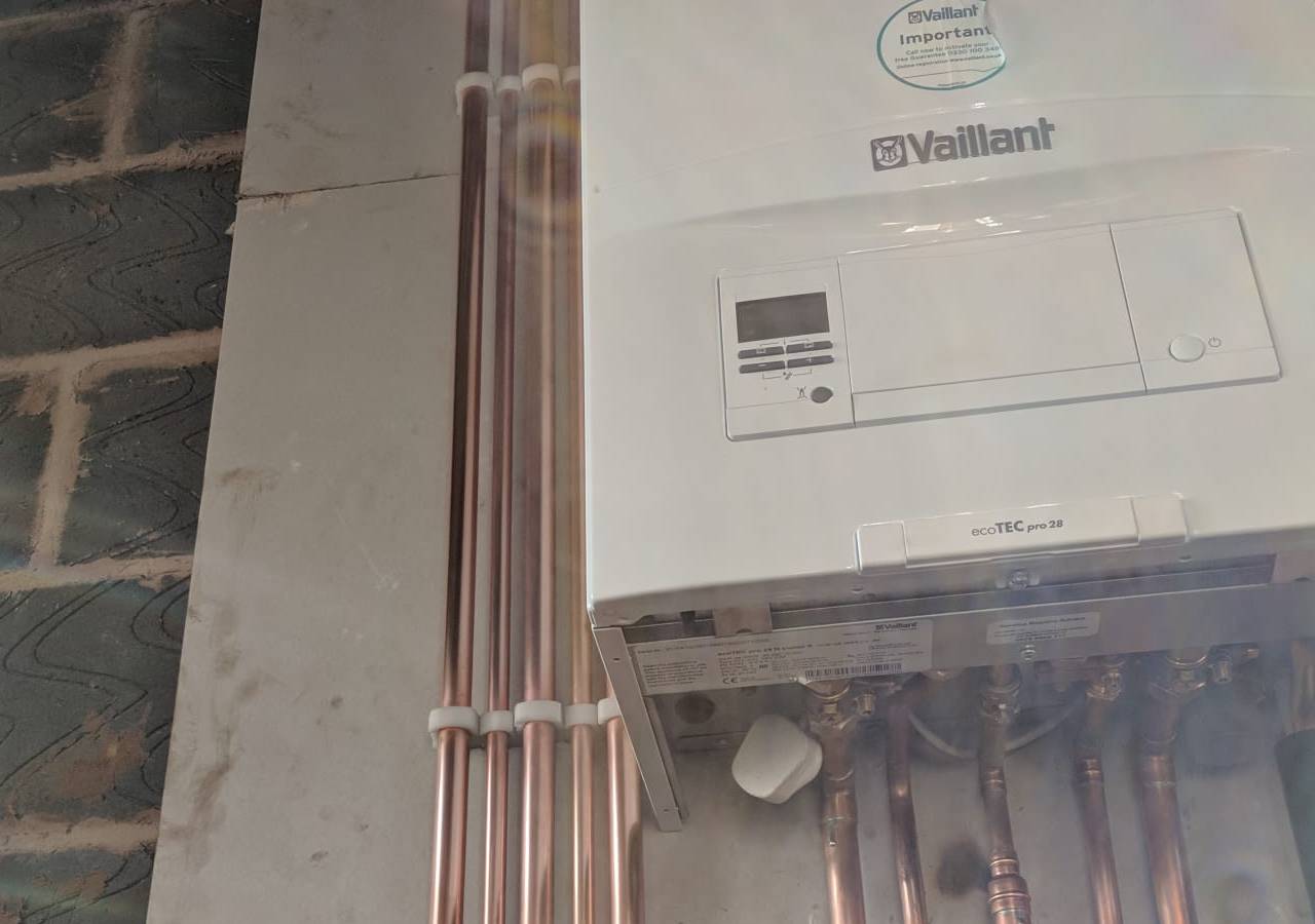 Wall mounted new boiler installation completed by Manchester Boilers