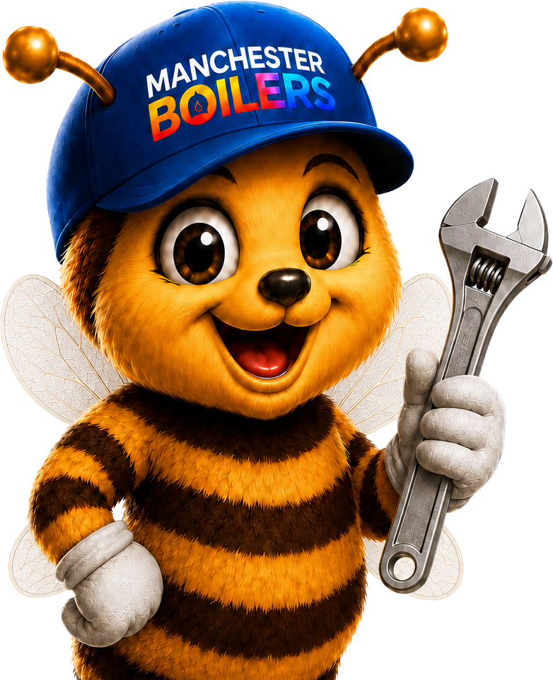 Milo, the Manchester Boilers mascot holding a wrench